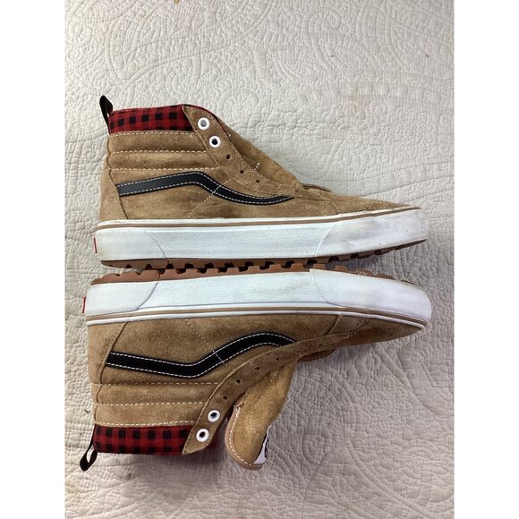 Vans MTE Brown Suede High-Top Sneakers*Plaid Lining*UltraCush Tech*Men 8.5*EUC - Picture 6 of 13